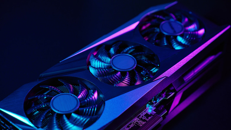 Three computer fans with purple LED
