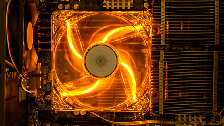 Spinning PC fan
