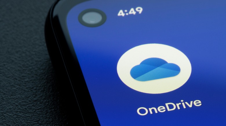 OneDrive icon on smartphone screen