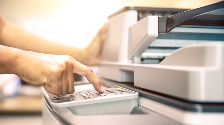 printer with sunlight in background