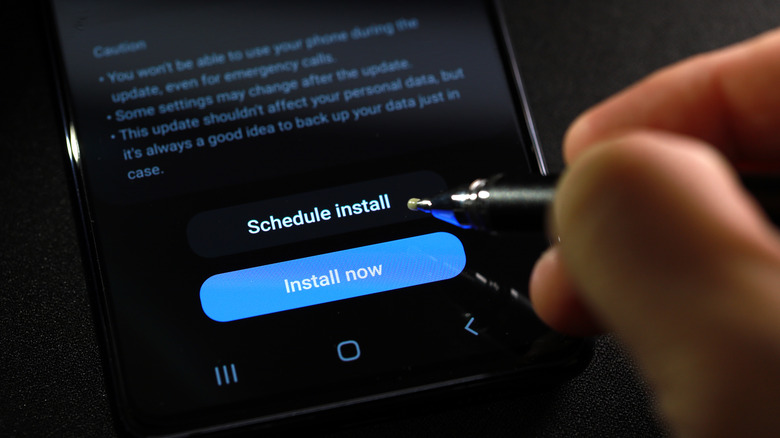 Samsung Galaxy phone update page