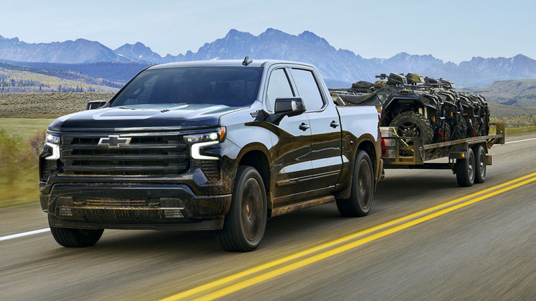 2025 Chevrolet Silverado 1500 towing a trailer
