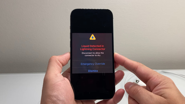 Emergency override message displayed on the iPhone's screen