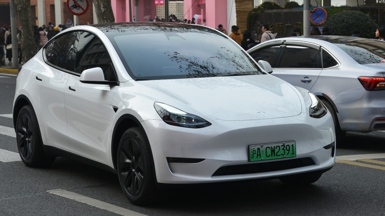An EV on the road