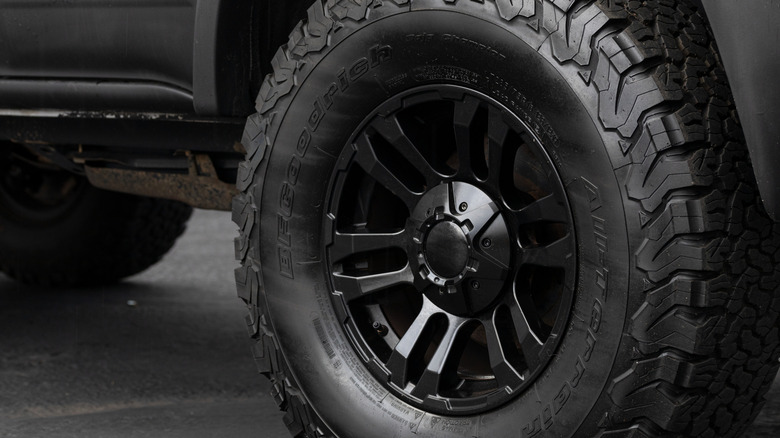 Toyota 4Runner black wheels closeup