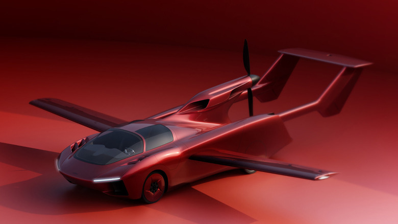 Rendering of Klein Vision AirCar prototype in red.