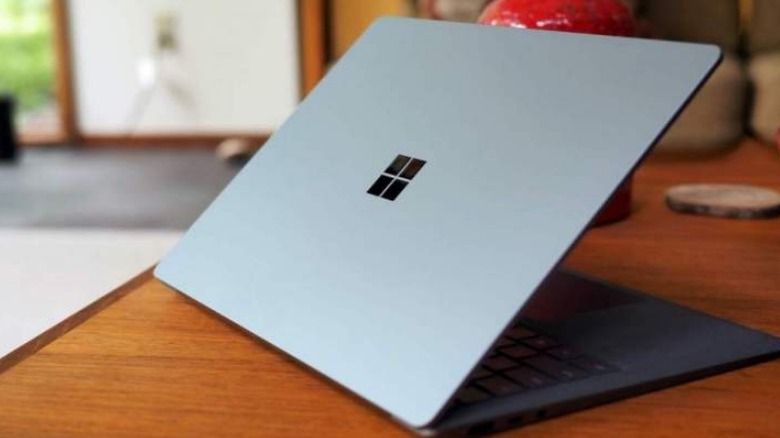 Windows laptop on desk 