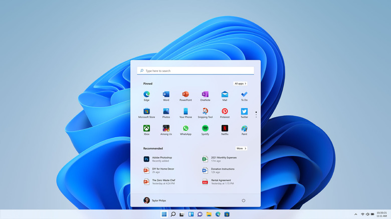 The Windows 11 Start menu