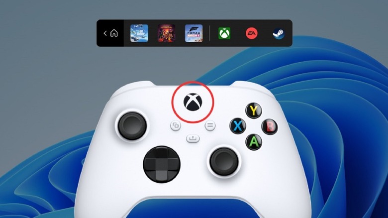 Screenshot showing the Xbox Controller Bar for Windows 11 in use.
