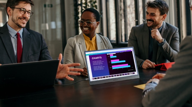 Arzopa Z3FC Portable Monitor used as presentation display