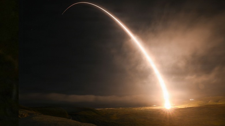 A Minuteman III ICBM test launch in 2026