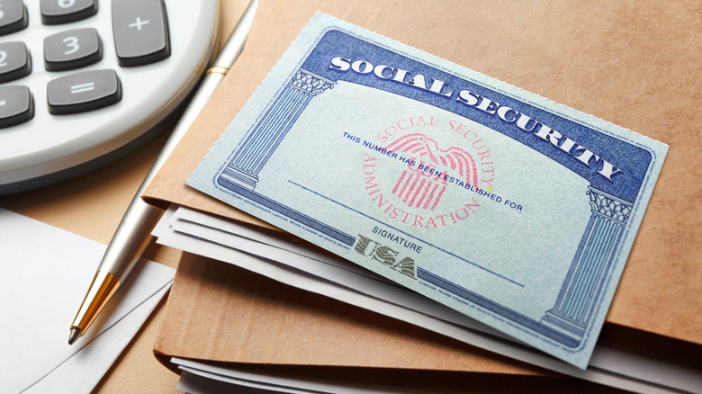 social security card on documents
