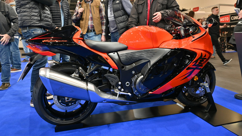 Suzuki Hayabusa on display at motorcycle show
