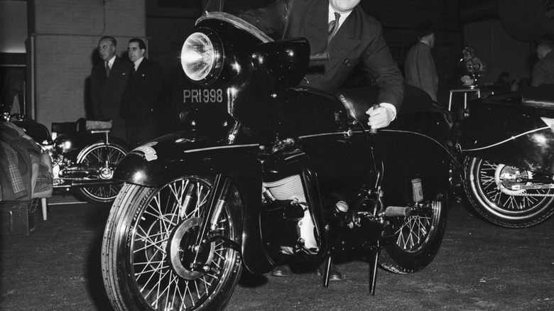 Vincent Black Prince on center kickstand