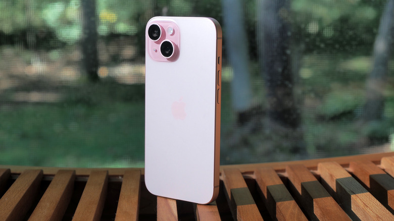 iPhone 15 on a table