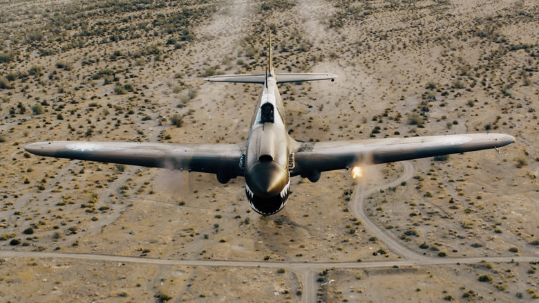 P-40 Warhawk firing guns