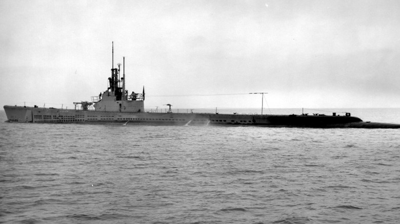 USS Gato floating above the waterline
