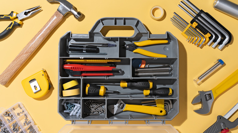 a toolbox on bright background