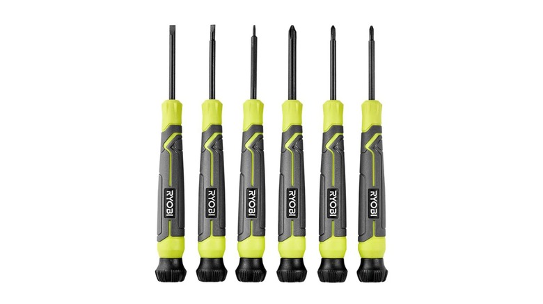 Ryobi 6-Piece Precision Screwdriver Set with Cushion Grip Handles