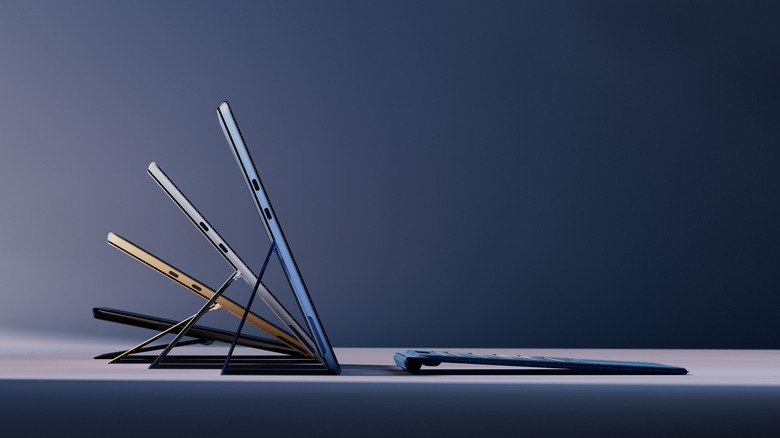Microsoft Surface Pro folded at multiple angles