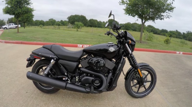 A black Harley-Davidson Street 750