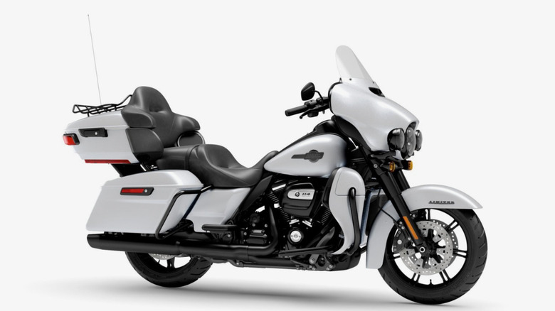 a white Harley Davidson Ultra Limited