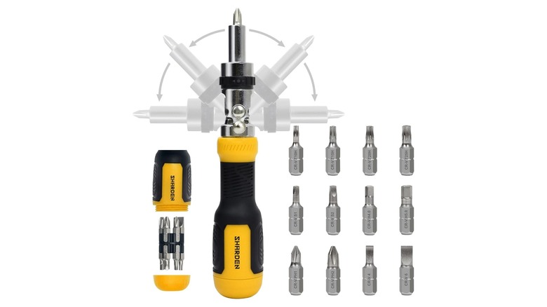 Sharden Ratcheting Flex Head Multibit Screwdriver