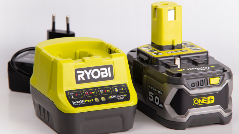 Ryobi battery charger with battery