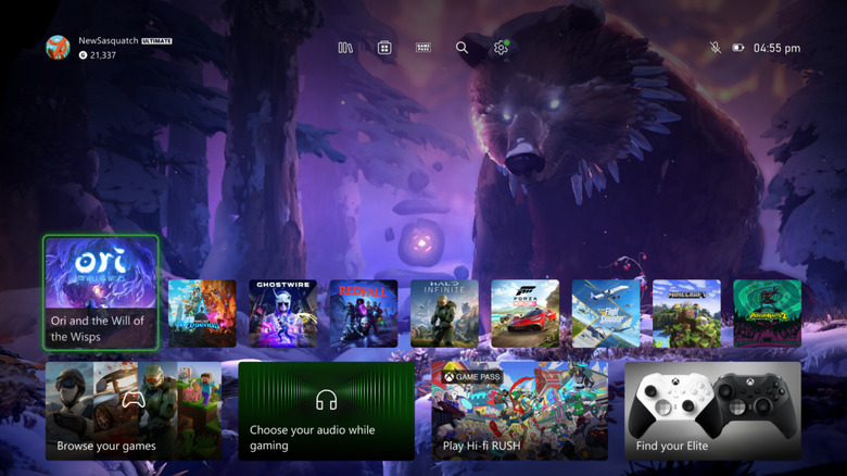 Screenshot of new Xbox Home UI