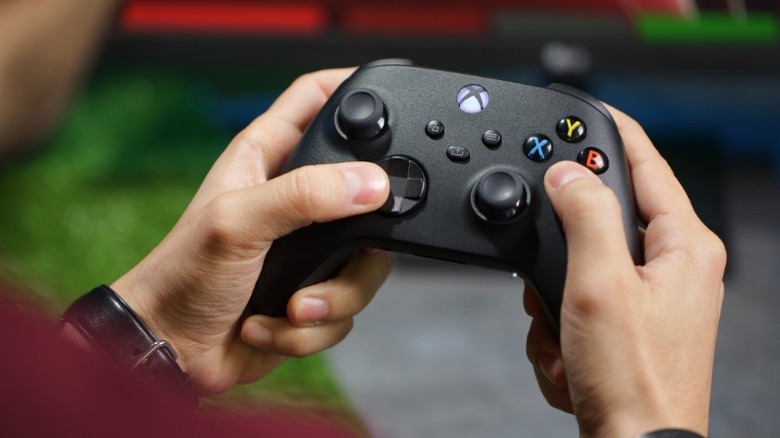 Xbox controller in hand