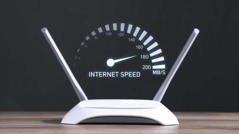 ilustração de teste de velocidade de internet