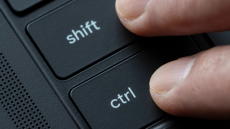 Someone using keyboard shortcuts