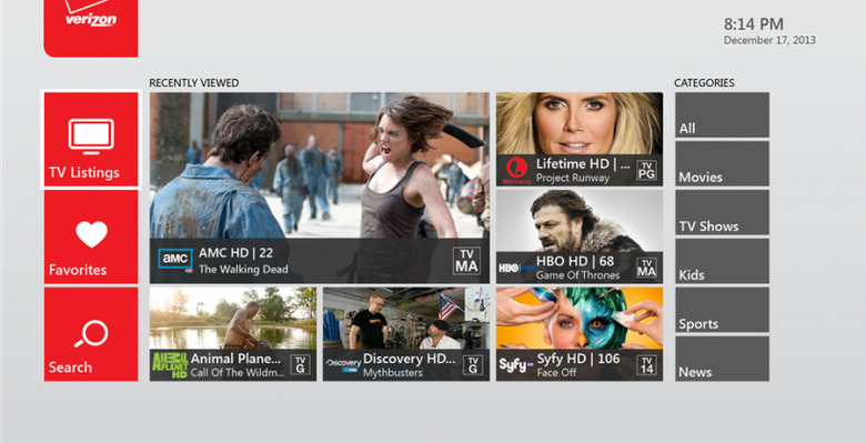 Xbox One Verizon App HomeScreen