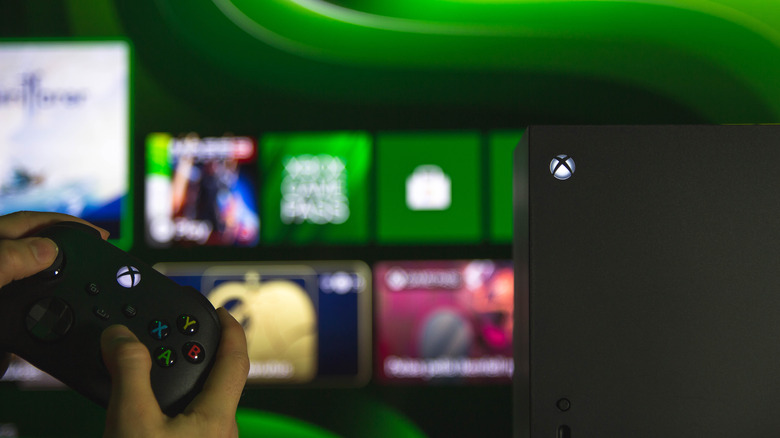 person playing xbox series x games