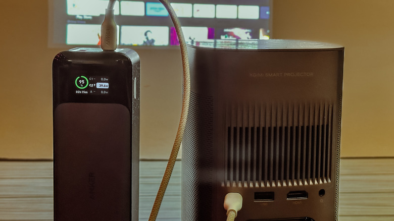 Projector and a battery