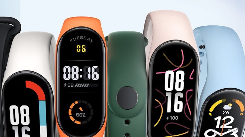 Mi Band 7 in various colors