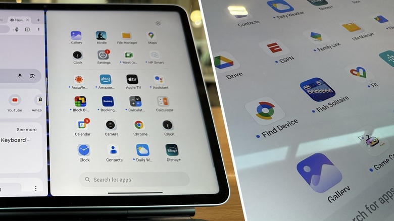 Xiaomi Pad 7 on a table showing the app launcher
