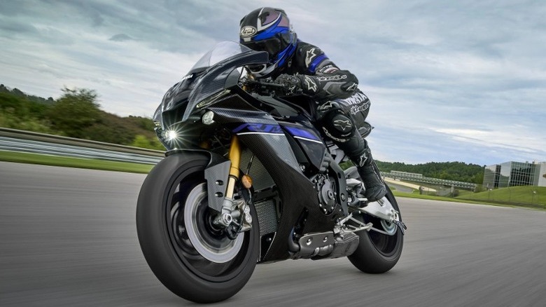 person riding R1M