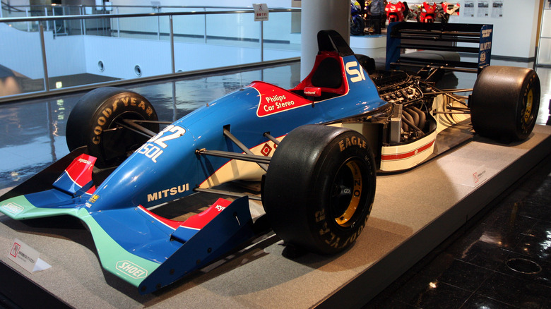 A Jordan-Yamaha F1 racecar on display