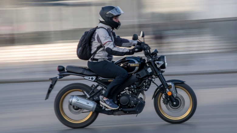 Yamaha motorcycle on the street