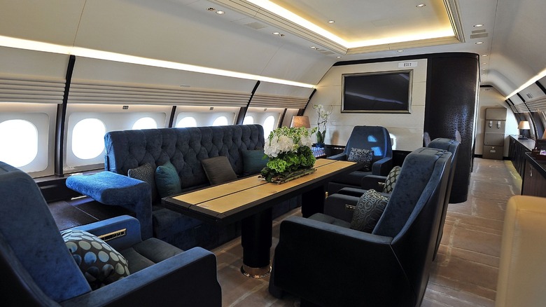 a private jet's interior is far different from an airliner