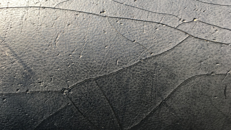 A cracked car dashboard