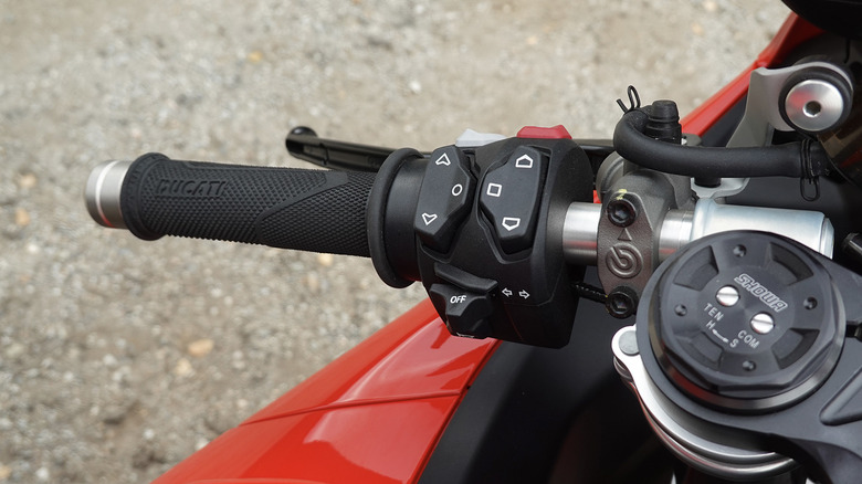 2025 Ducati Panigale V4 left grip and controls detail