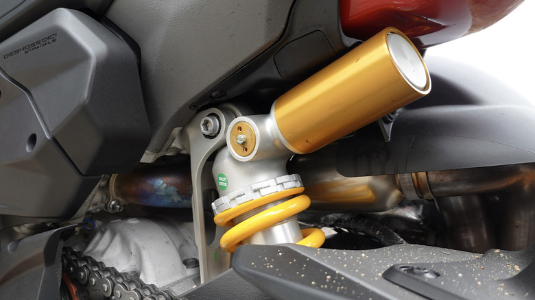 2025 Ducati Panigale V4 rear adjustable suspension detail