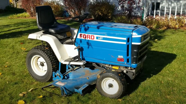 Side shot of Ford yard tractor
