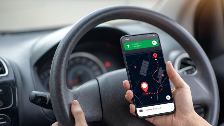 Driver using Google Maps