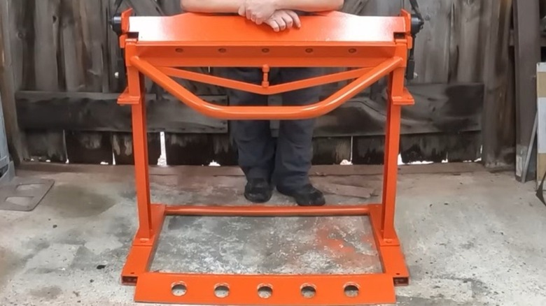 Mad Ginger Customs' highly modified 36-inch Harbor Freight metal brake.