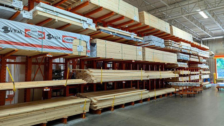 Home Depot wood section