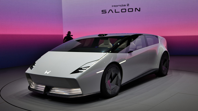 The Honda 0 Saloon on display at CES 2025