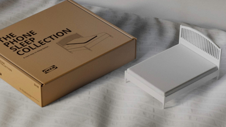 The packaging of the smartphone bed that is part of the IKEA Phone sleep collection